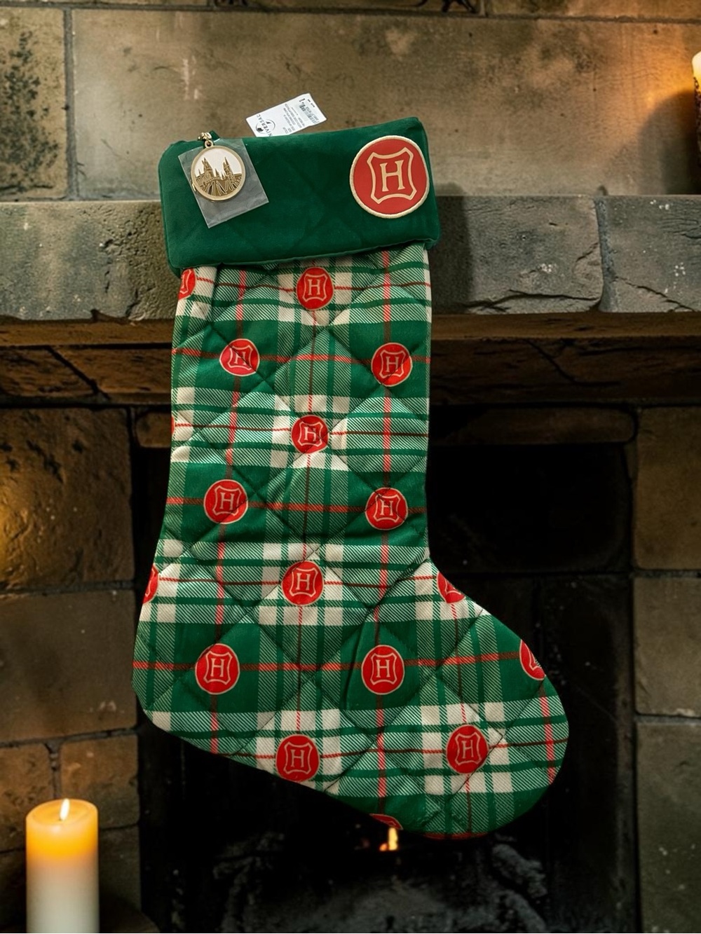 Harry Potter Hogwarts Christmas Stocking – Green Plaid – New With Tags 🎄